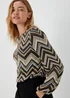 Gold Zigzag Long Sleeve Top - Size 8 Image 3