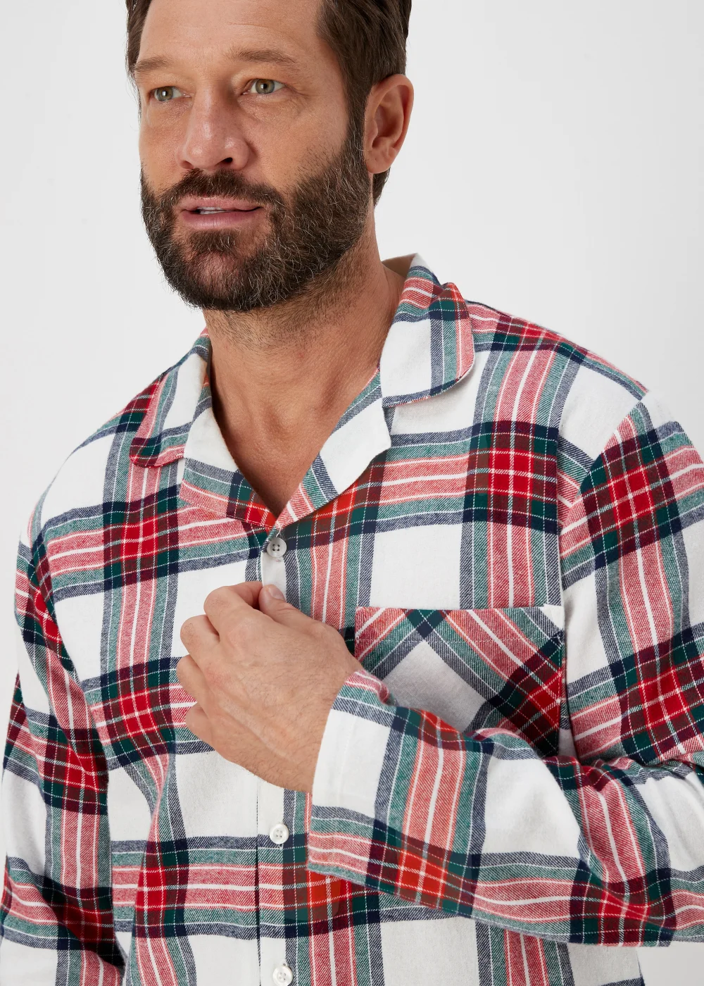 Cream & Red Check Pyjama Set - Extra small Image 3