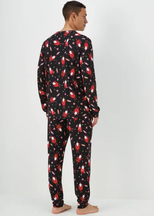 Black Dancing Santa Christmas Pyjama Set - Extra small Image 2