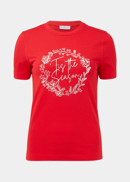 Red Tis The Season Print Christmas T-Shirt - Size 8 Image 5