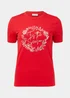 Red Tis The Season Print Christmas T-Shirt - Size 8 Image 5