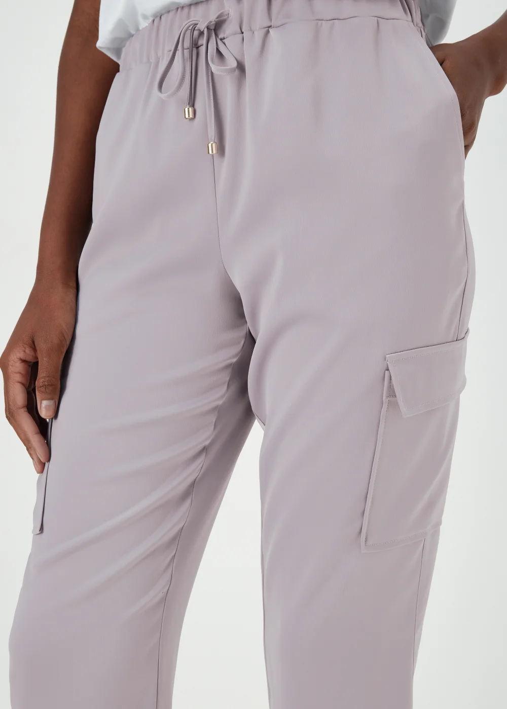 Metallic Satin Cargo Trousers - Size 8 Image 3