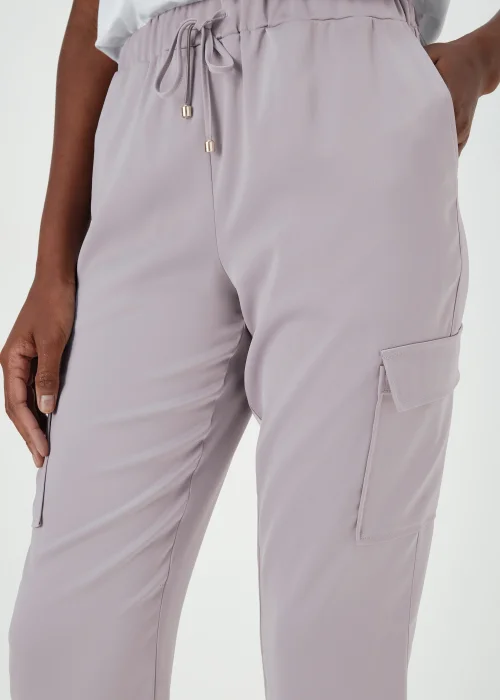 Metallic Satin Cargo Trousers - Size 8 Image 3
