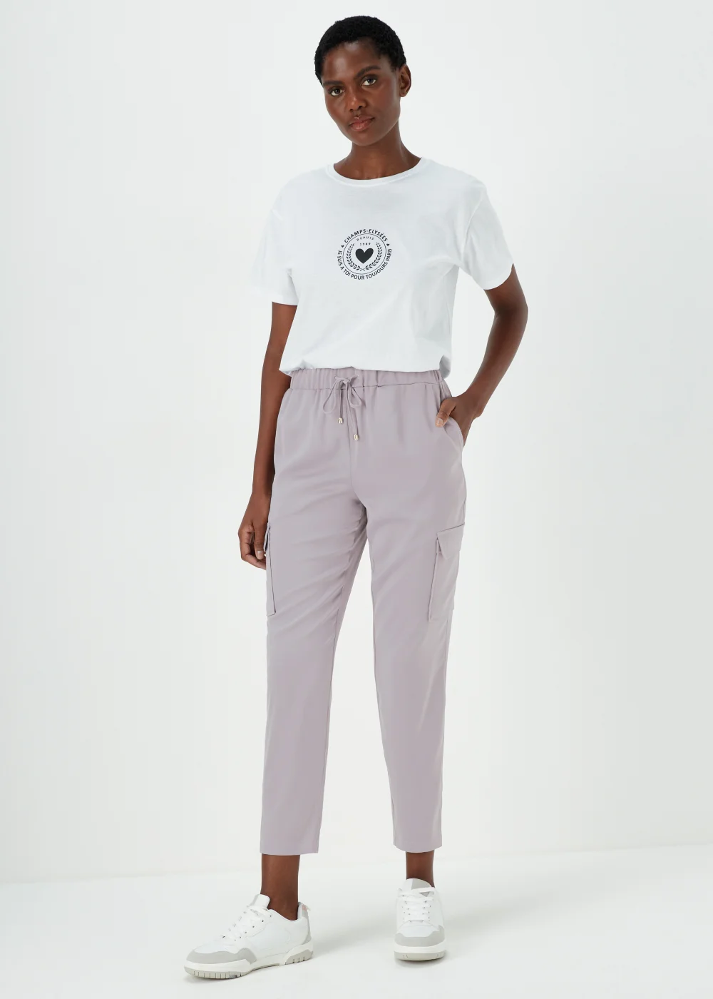 Metallic Satin Cargo Trousers - Size 8 Image 1