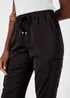 Black Satin Cargo Trousers - Size 8 Image 3