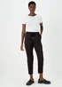 Black Satin Cargo Trousers - Size 8 Image 1