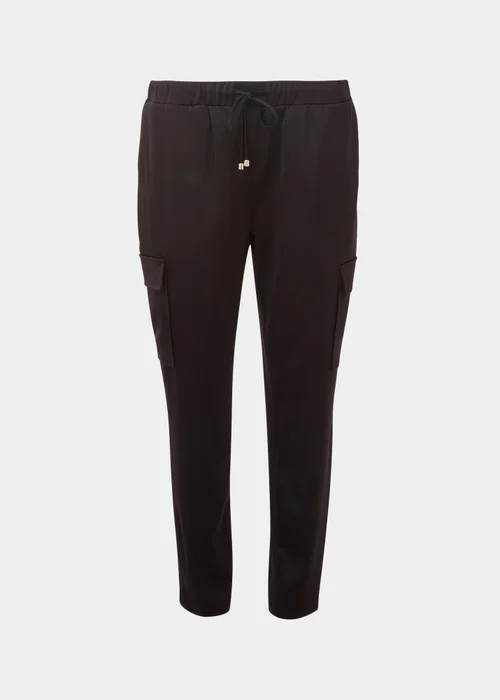 Black Satin Cargo Trousers - Size 8 Image 5