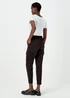 Black Satin Cargo Trousers - Size 8 Image 2