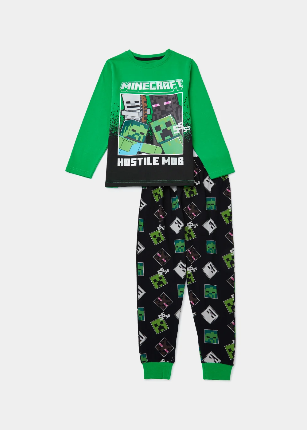 Kids Green Minecraft Pyjama Set (5-12yrs) - Age 5 Years Image 1