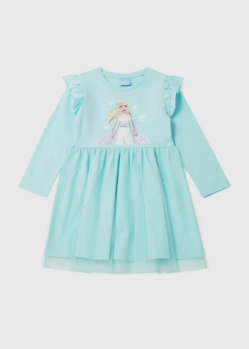 Kids Blue Frozen Elsa Mesh Dress (3-9yrs) - 4 Yrs Image 1