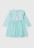 Kids Blue Frozen Elsa Mesh Dress (3-9yrs) - 4 Yrs Image 1