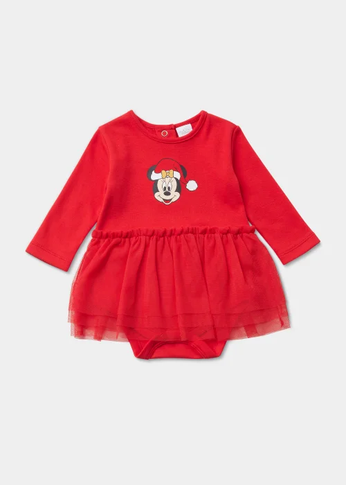 Baby Red Disney Minnie Mouse Christmas Tutu Bodysuit (Newborn-12mths) - Newborn Image 1