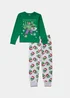 Kids Green Marvel The Hulk Christmas Jersey Pyjama Set (3-12yrs) - Age 4 Years Image 1