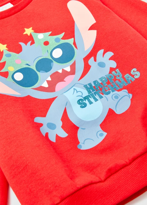 Kids Red Disney Christmas Stitch Sweatshirt (4-10yrs) - 4 Yrs Image 2
