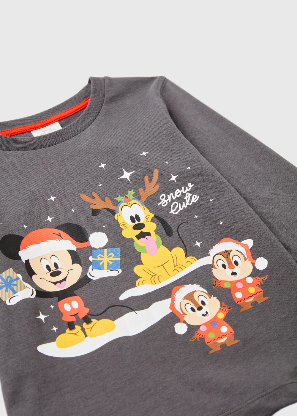Kids Grey Disney Mickey Mouse Christmas T-Shirt (9mths-6yrs) - Age 9 - 12 Months Image 2