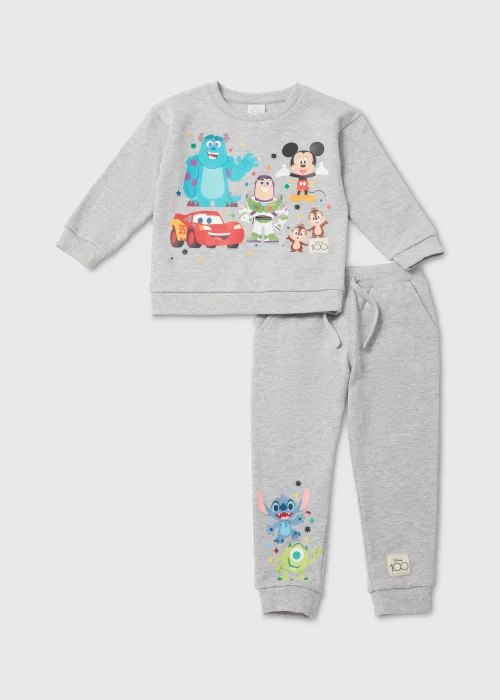 Kids Grey Disney Print Sweatshirt & Joggers Set (9mths-6yrs) - 9-12 months Image 1
