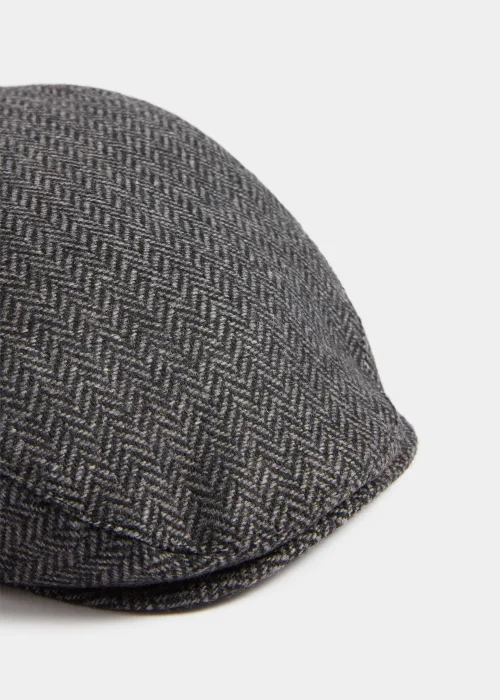 Grey Textured Flat Cap - S/M Image 2
