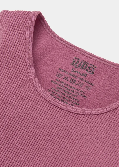 Girls Pink Seamless Long Sleeve Top (7-12yrs) - 7-8 Yrs Image 2