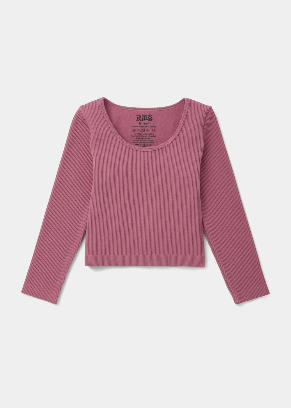 Girls Pink Seamless Long Sleeve Top (7-12yrs) - 7-8 Yrs Image 1