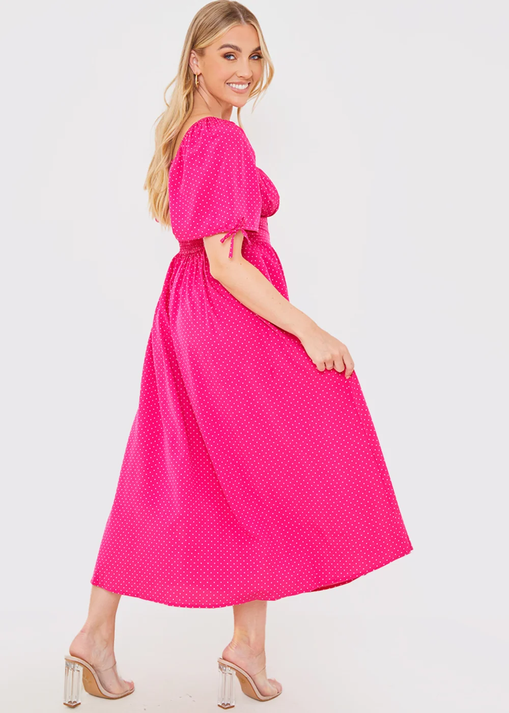 In the Style Jac Jossa Pink Polka Dot Midi Dress - 10 Image 5