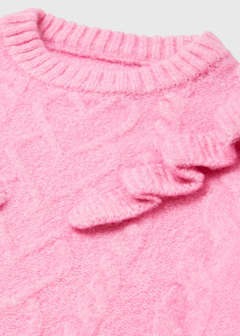Girls Pink Heart Ruffle Knitted Jumper (9mths-6yrs) - Age 9 - 12 Months Image 2