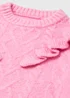 Girls Pink Heart Ruffle Knitted Jumper (9mths-6yrs) - Age 9 - 12 Months Image 2