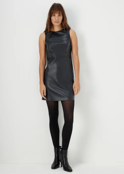 Black PU Sleeveless Dress - 8 Image 1