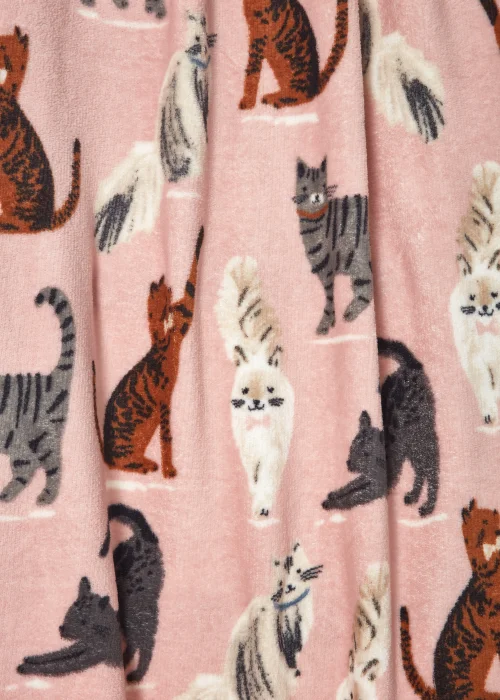 Pink Cat Print Throw Image 2