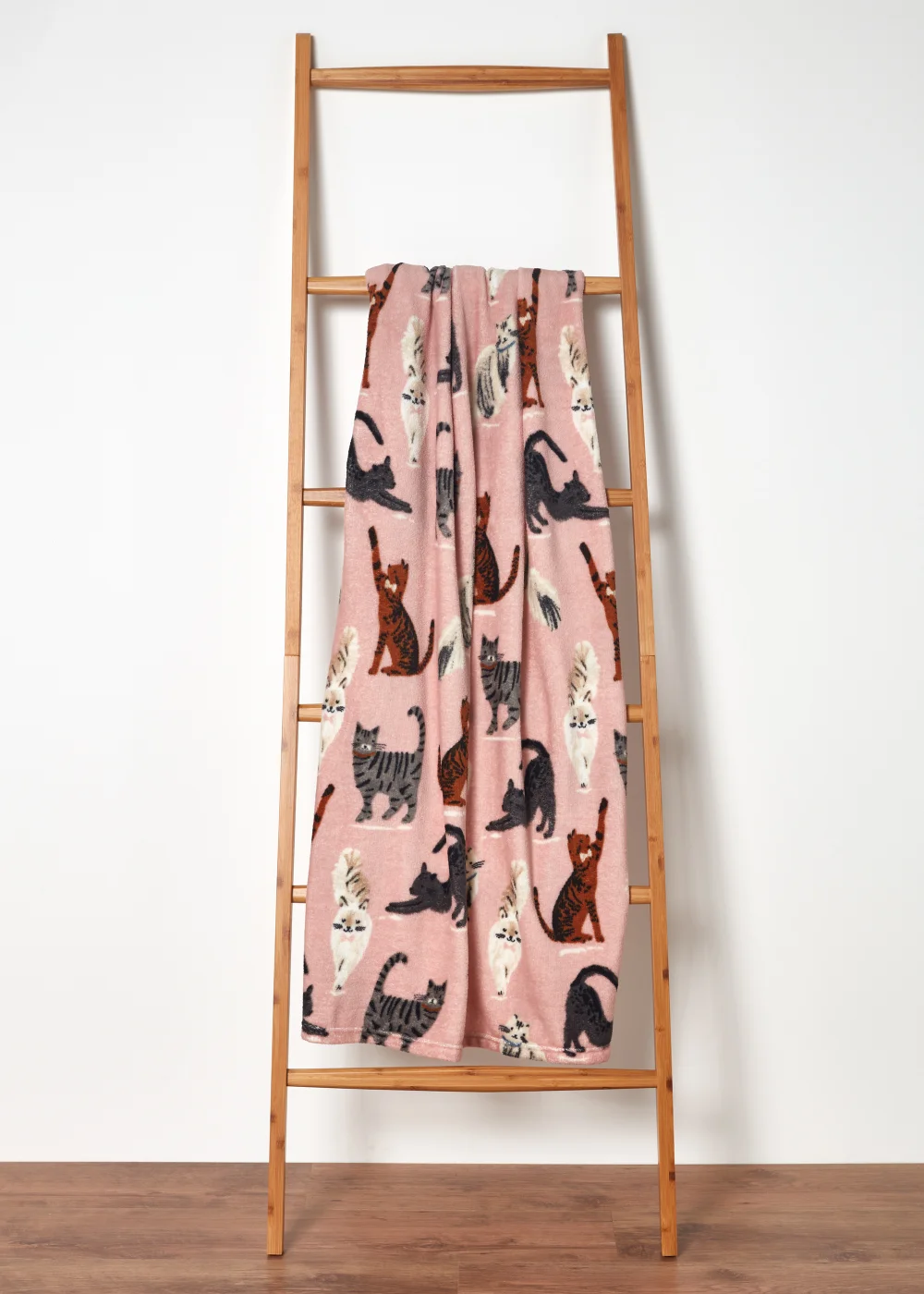 Pink Cat Print Throw Image 1