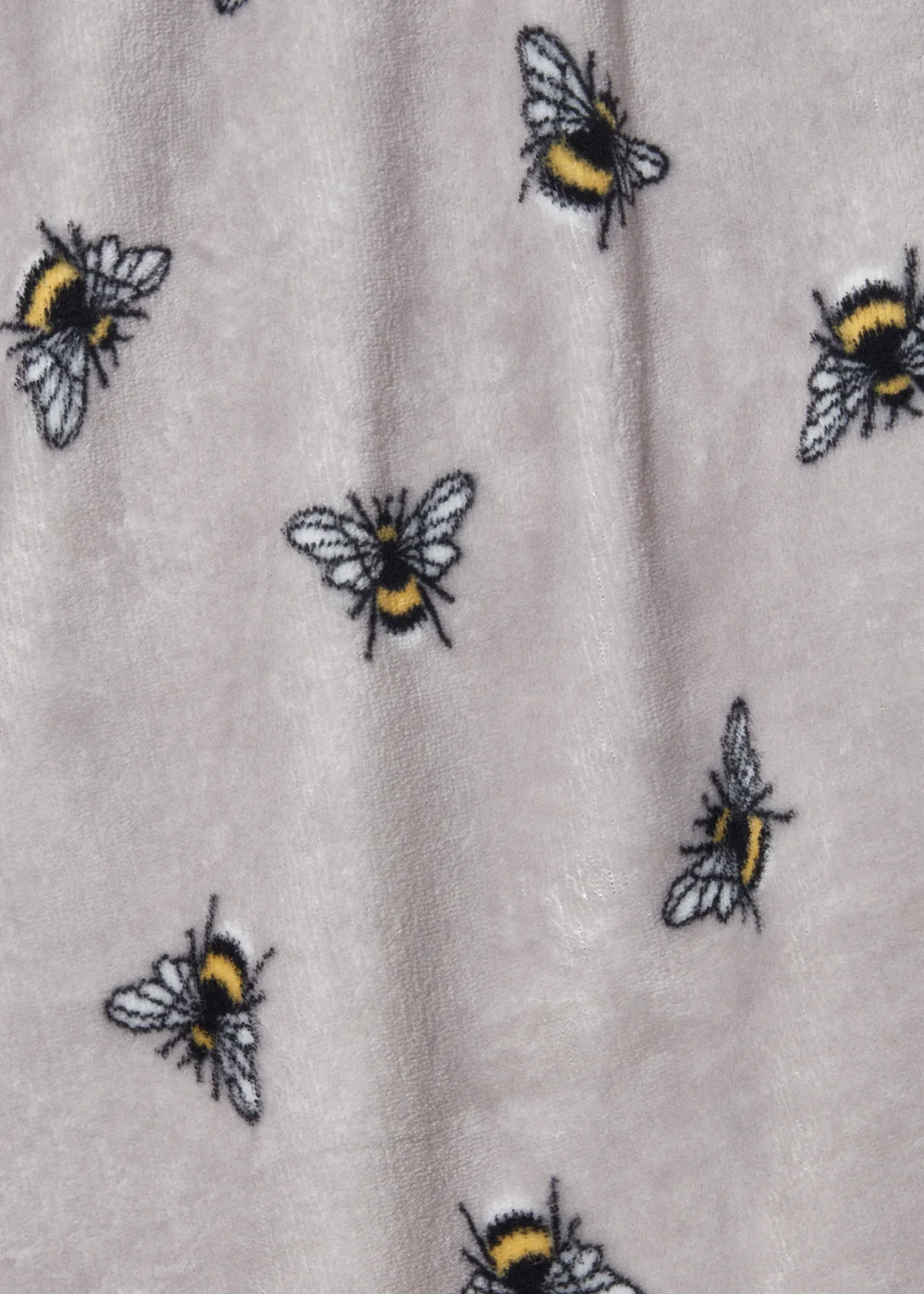 Grey Bee Print Throw (130cm x 150cm) Image 2