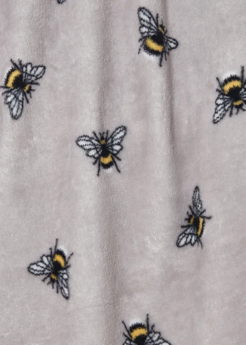 Grey Bee Print Throw (130cm x 150cm) Image 2
