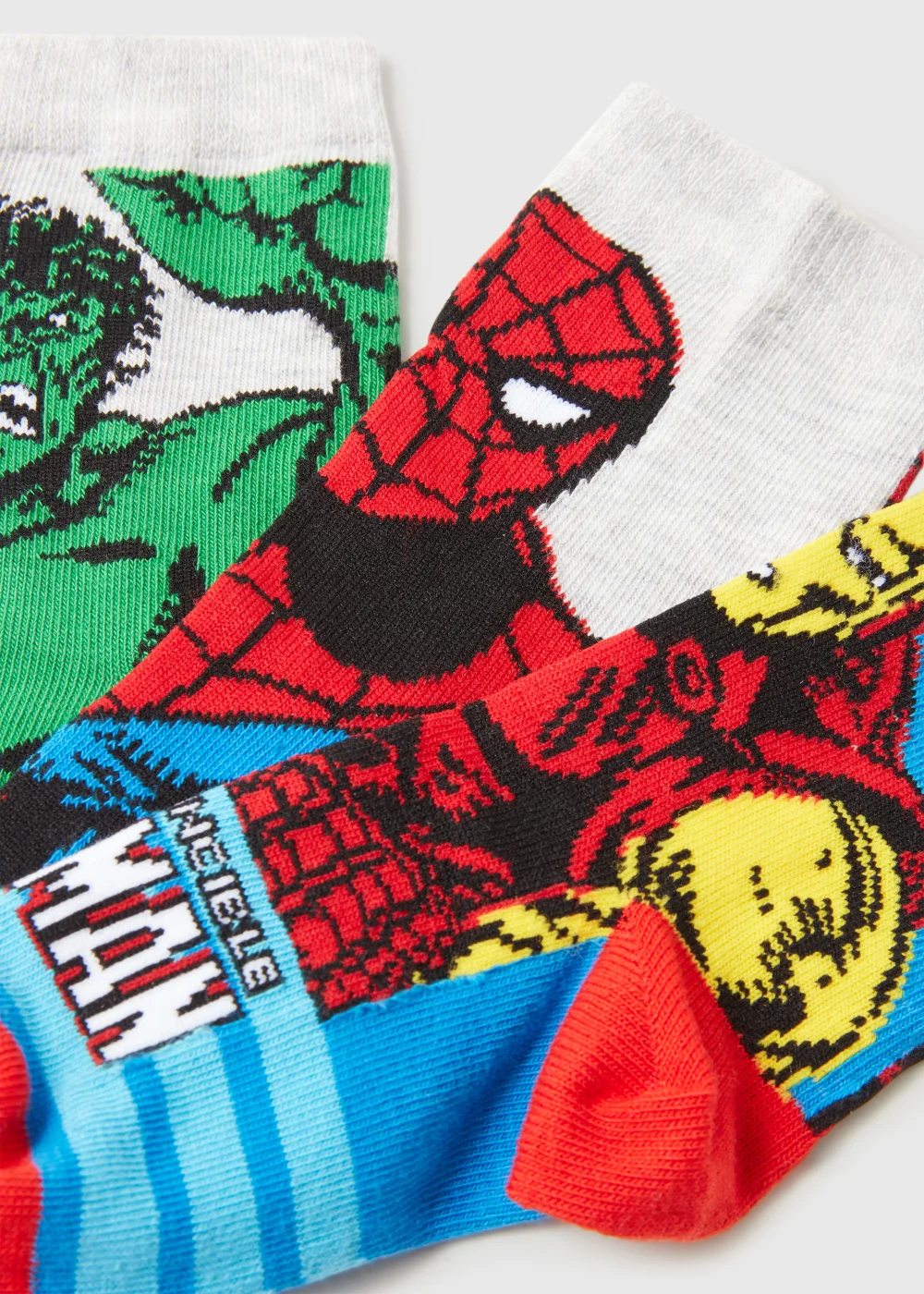 Kids 3 Pack Multicoloured Marvel Socks (Younger 6-Older 6.5) - Sizes 6 - 8.5 Image 2