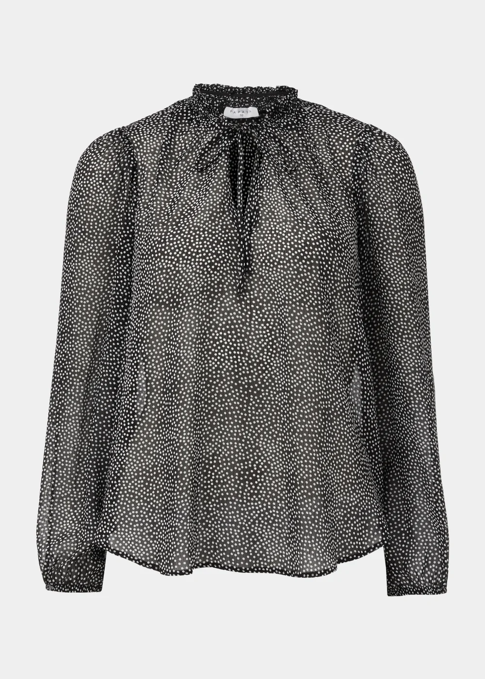 Black Spot Print Blouse - Size 8 Image 5