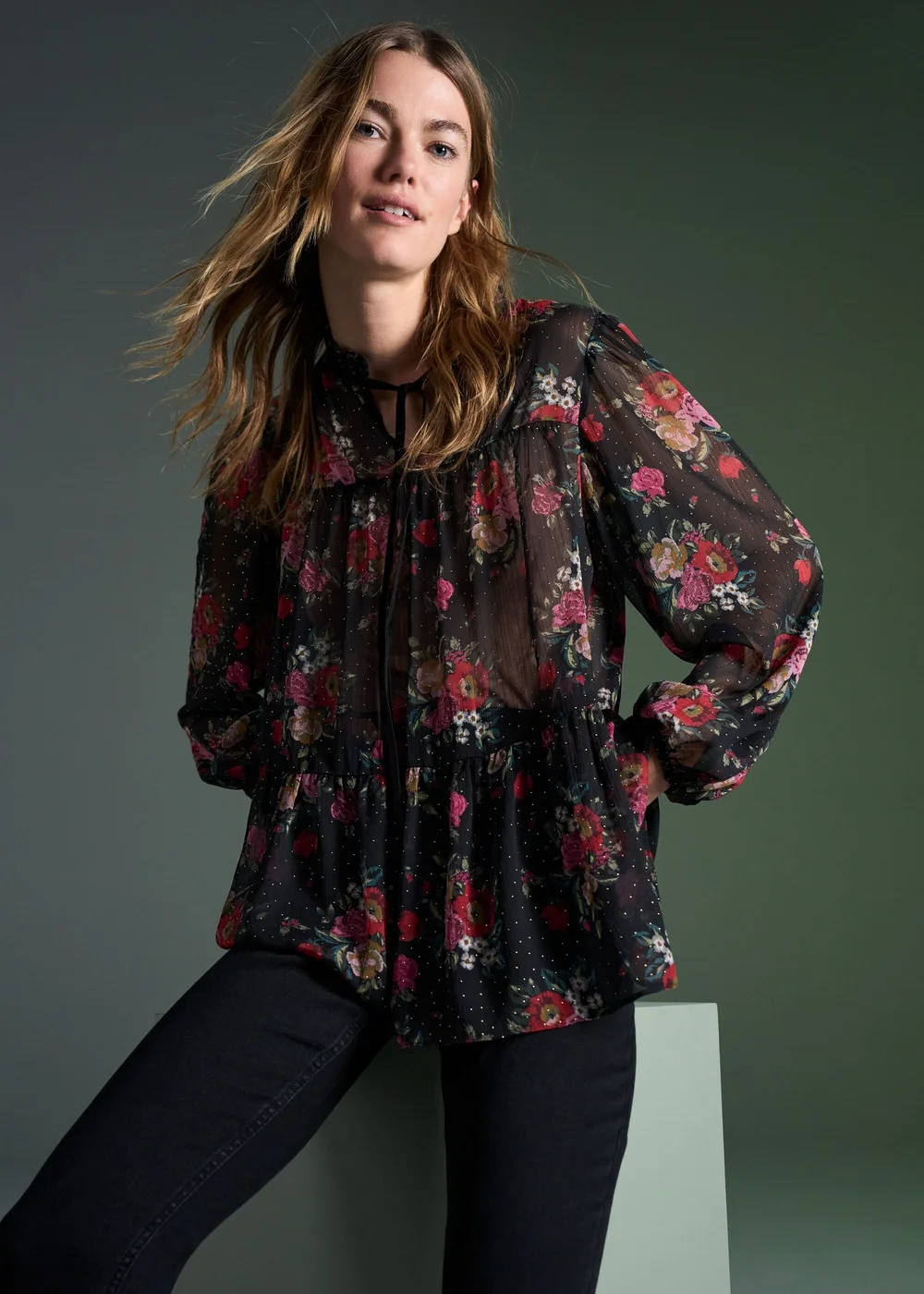 Multicoloured Floral Print Blouse - 8 Image 6