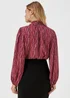 Burgundy Abstract Print High Neck Blouse - 8 Image 2