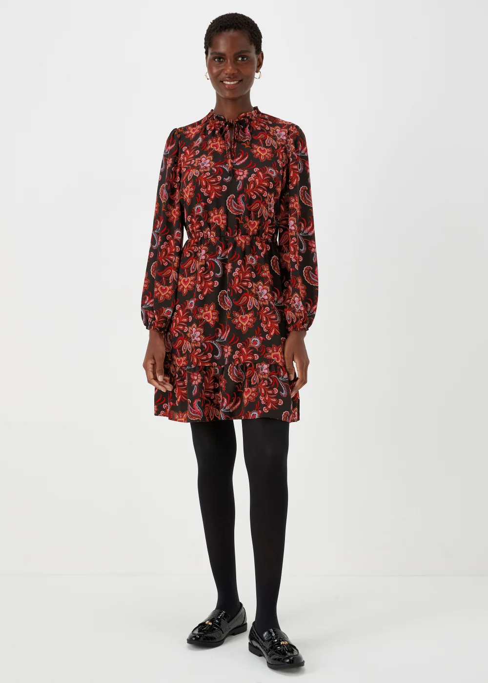 Multicoloured Bubble Paisley Print Mini Dress - 8 Image 1
