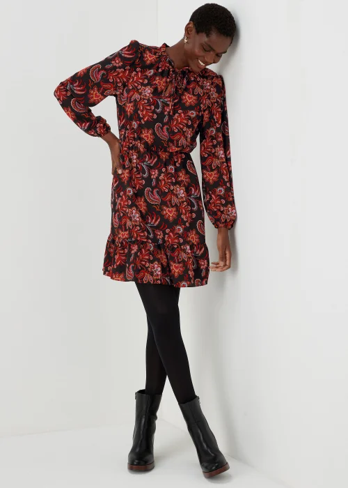 Multicoloured Bubble Paisley Print Mini Dress - 8 Image 4