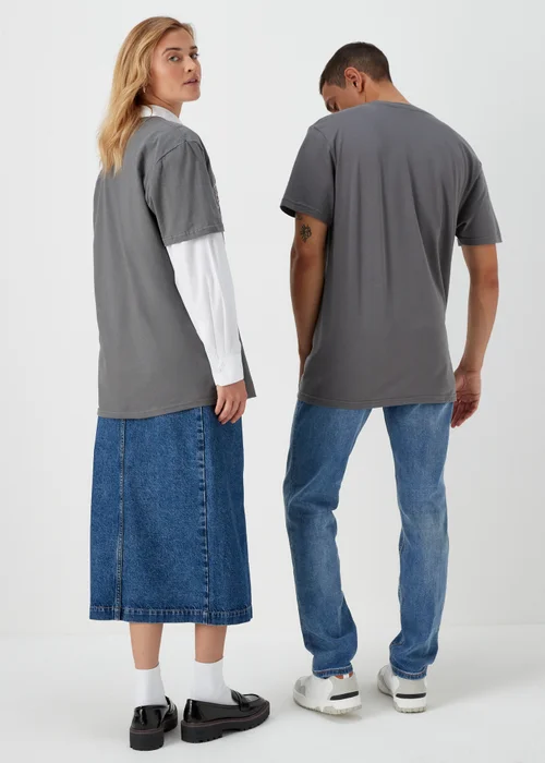 Charcoal Harvard Print T-Shirt - Small Image 3