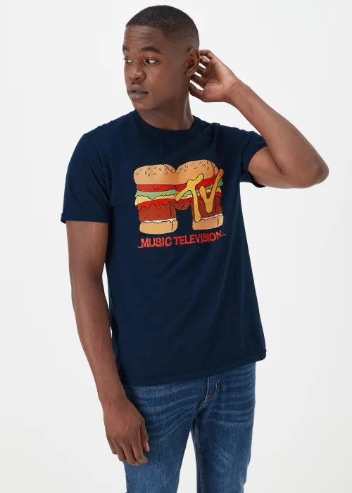Navy MTV Print T-Shirt - S Image 1