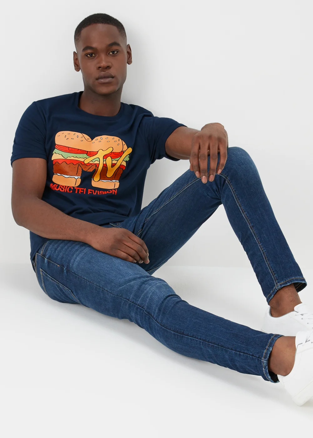 Navy MTV Print T-Shirt - S Image 4