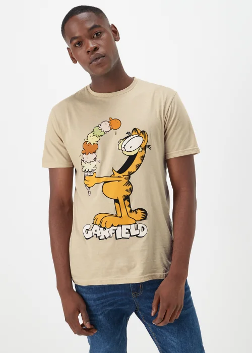 Stone Garfield Print T-Shirt - Small Image 1