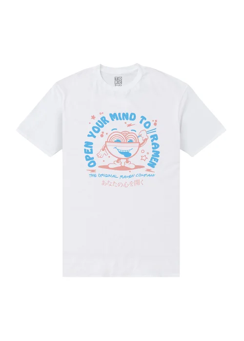 White Ramen Print T-Shirt - S Image 7