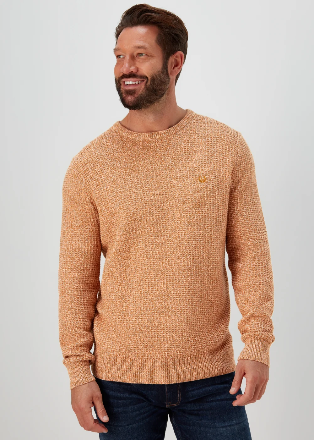 Lincoln Toffee & Ecru Knitted Jumper - Small Image 1
