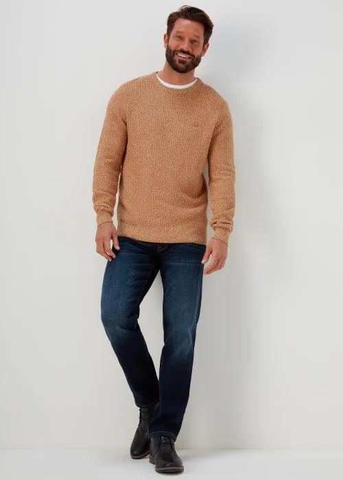 Lincoln Toffee & Ecru Knitted Jumper - Small Image 4
