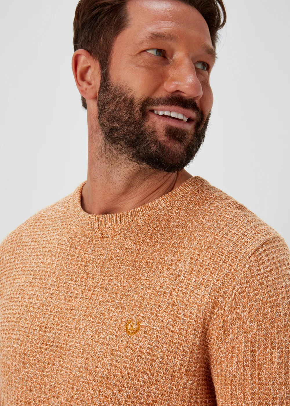 Lincoln Toffee & Ecru Knitted Jumper - Small Image 3