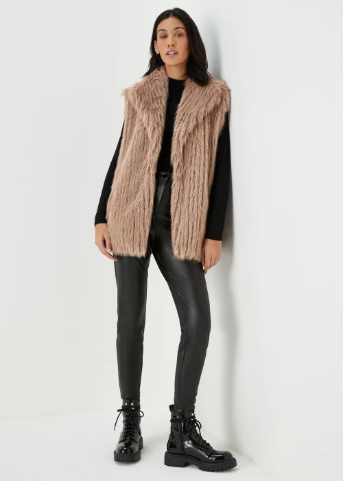 Cream Faux Fur Gilet - 8 Image 4