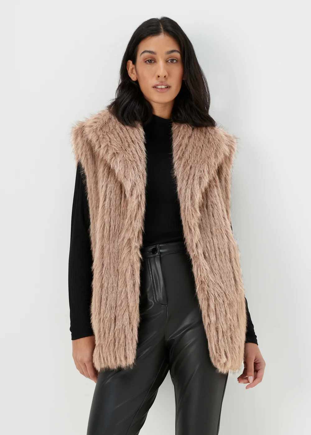 Cream Faux Fur Gilet - 8 Image 1