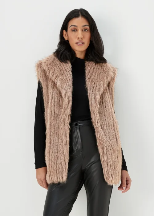 Cream Faux Fur Gilet - 8 Image 1