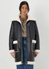 Black Shearling Aviator Coat - 8 Image 1