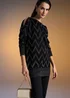 Et Vous Black Metallic Zigzag Cold Shoulder Knitted Mini Dress - 8 Image 6